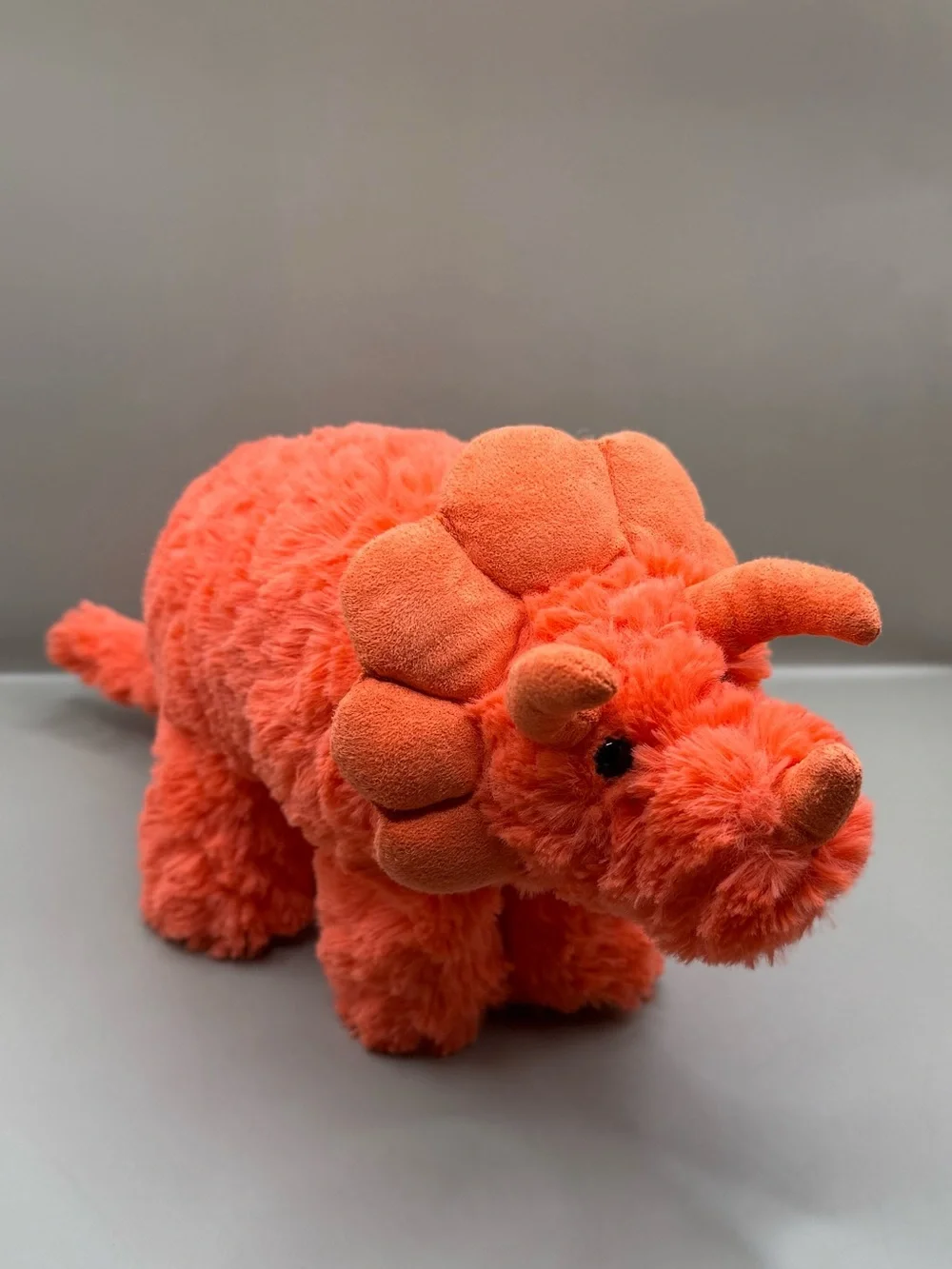 Manhattan Toy Company Red Orange Rory Triceratops Plush Stuffed Animal Lovey